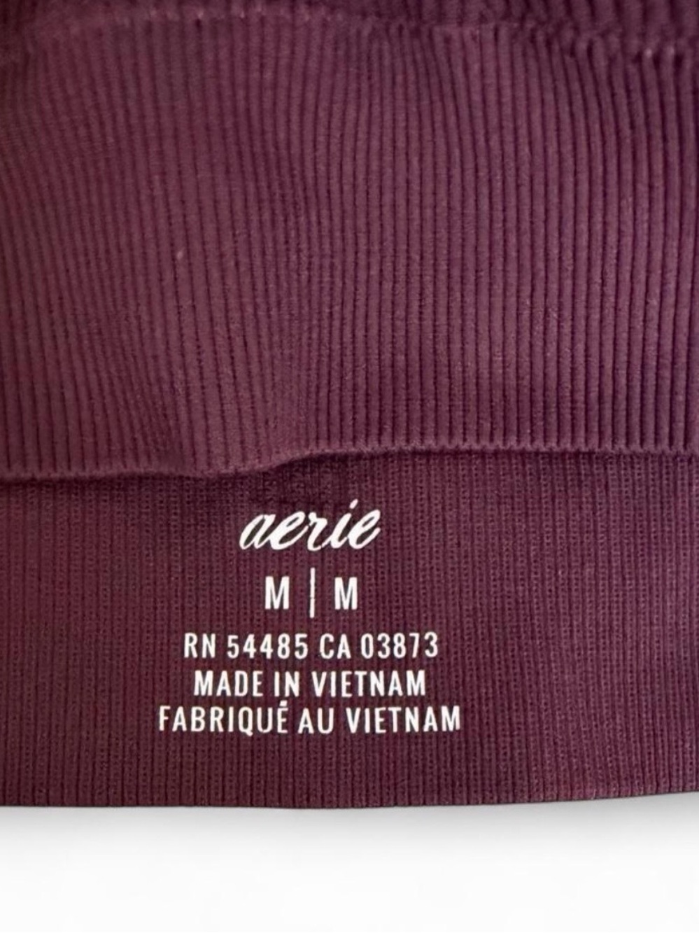 Aerie burgundy ribbed sports bra. Lightly padded. Size M. - Picture 3 of 4